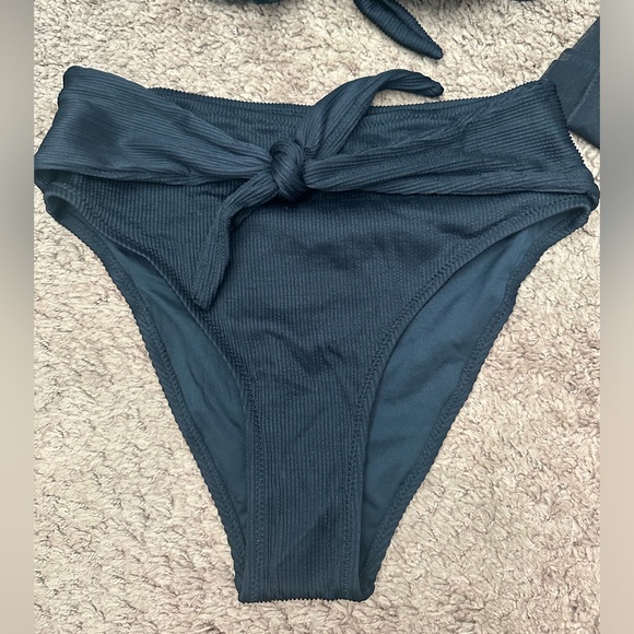 Black Ribbed Bikini with Sheer Coverup - Picture 5 of 6